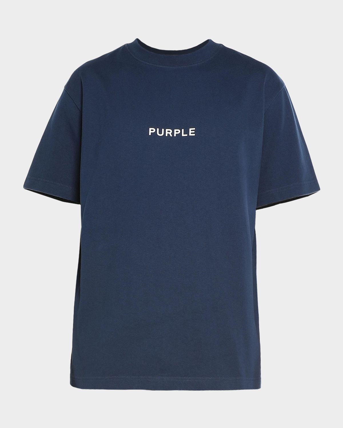 PURPLE Men 's Cotton Jersey Crewneck Logo T-Shirt | Thumbnail 4 PURPLE Men 's Cotton Jersey Crewneck Logo T-Shirt | Thumbnail 4