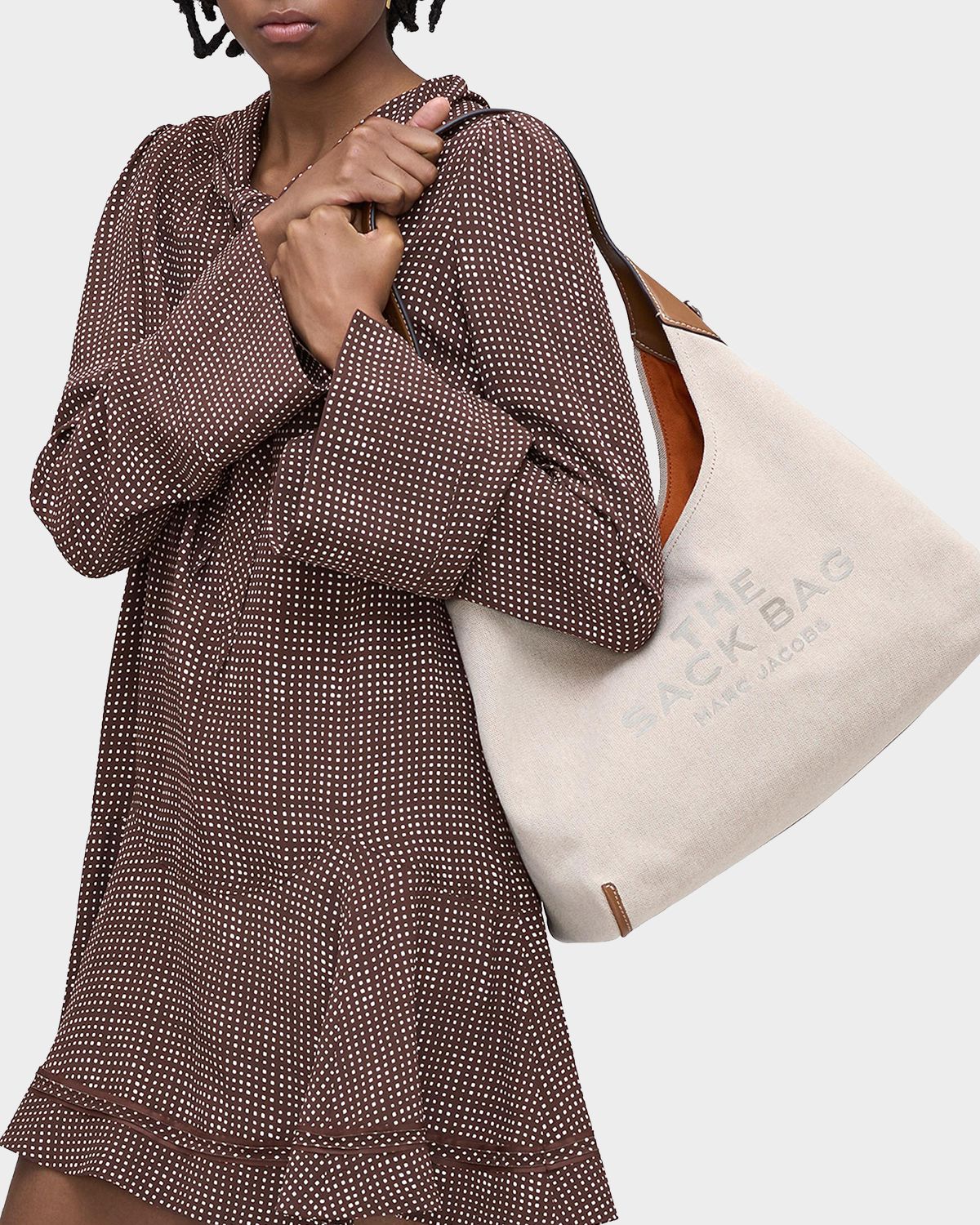 Marc Jacobs The Belted Canvas & Leather Sack Bag
