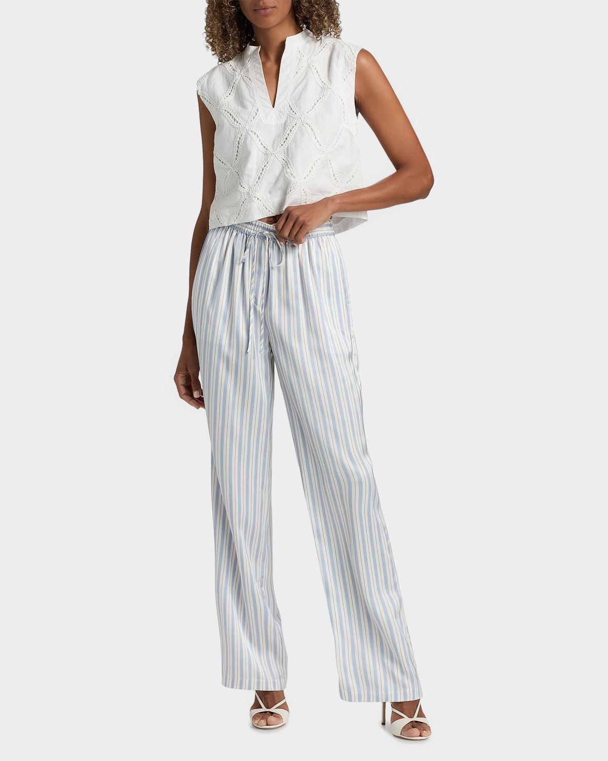 Derek Lam 10 Crosby Aurely Striped Satin Wide-Leg Pants | Thumbnail 2 Derek Lam 10 Crosby Aurely Striped Satin Wide-Leg Pants | Thumbnail 2