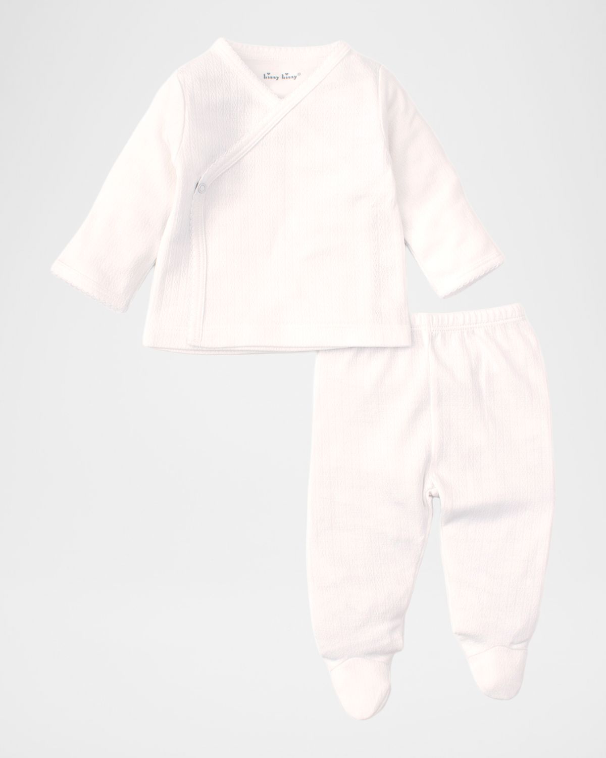 Kissy Kissy Kid 's Pointelle Cross Tee and Footed Pants, Size Newborn-6M | Thumbnail 7