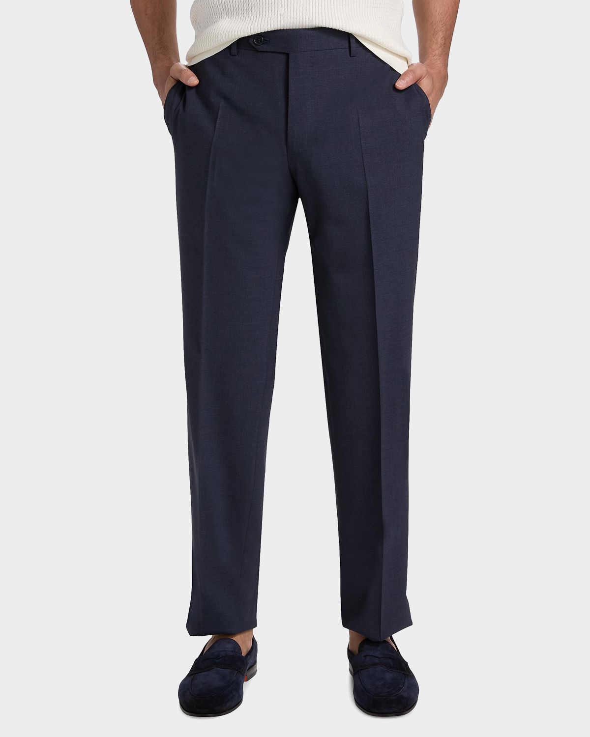 Canali Men 's Wool Stretch Straight-Leg Trousers | Thumbnail 4 Canali Men 's Wool Stretch Straight-Leg Trousers | Thumbnail 4
