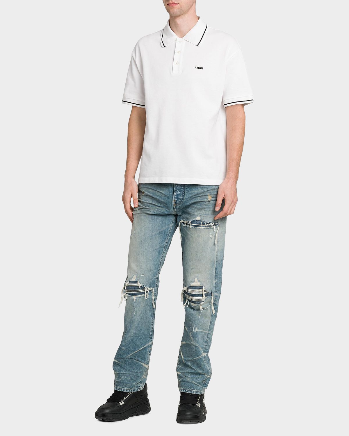 Amiri Logo Cotton Polo Shirt | Thumbnail 6 Amiri Logo Cotton Polo Shirt | Thumbnail 6