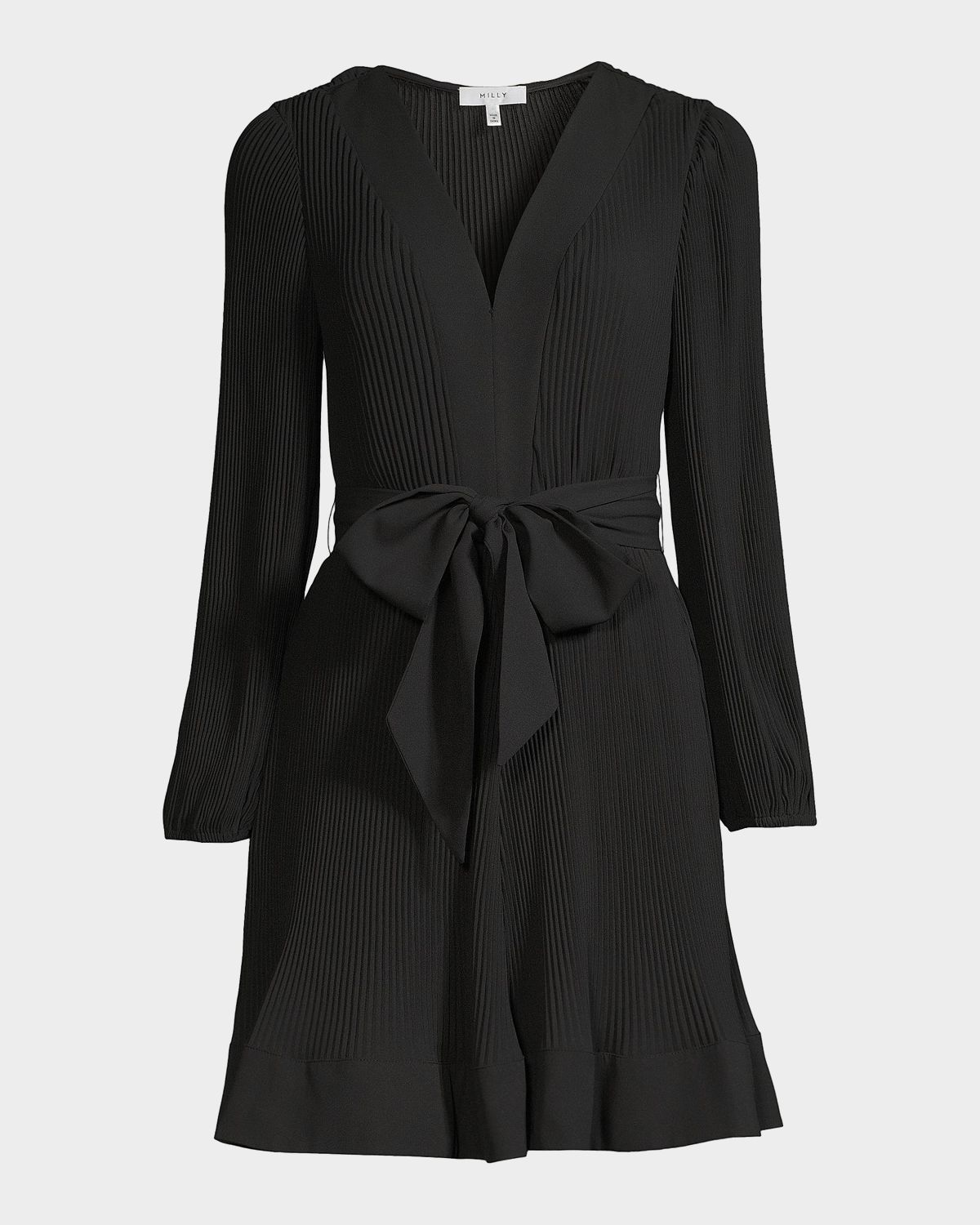 Milly Liv Pleated Belted Minidress