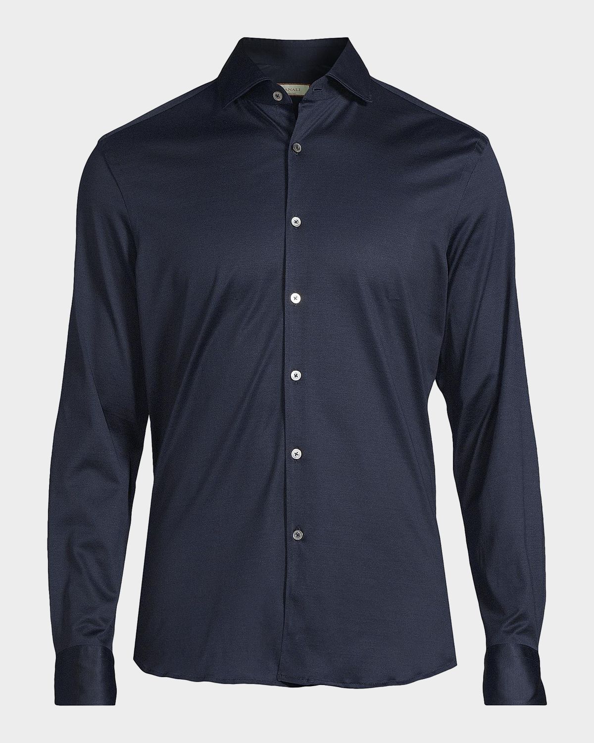 Canali Men 's Cotton Jersey Sport Shirt