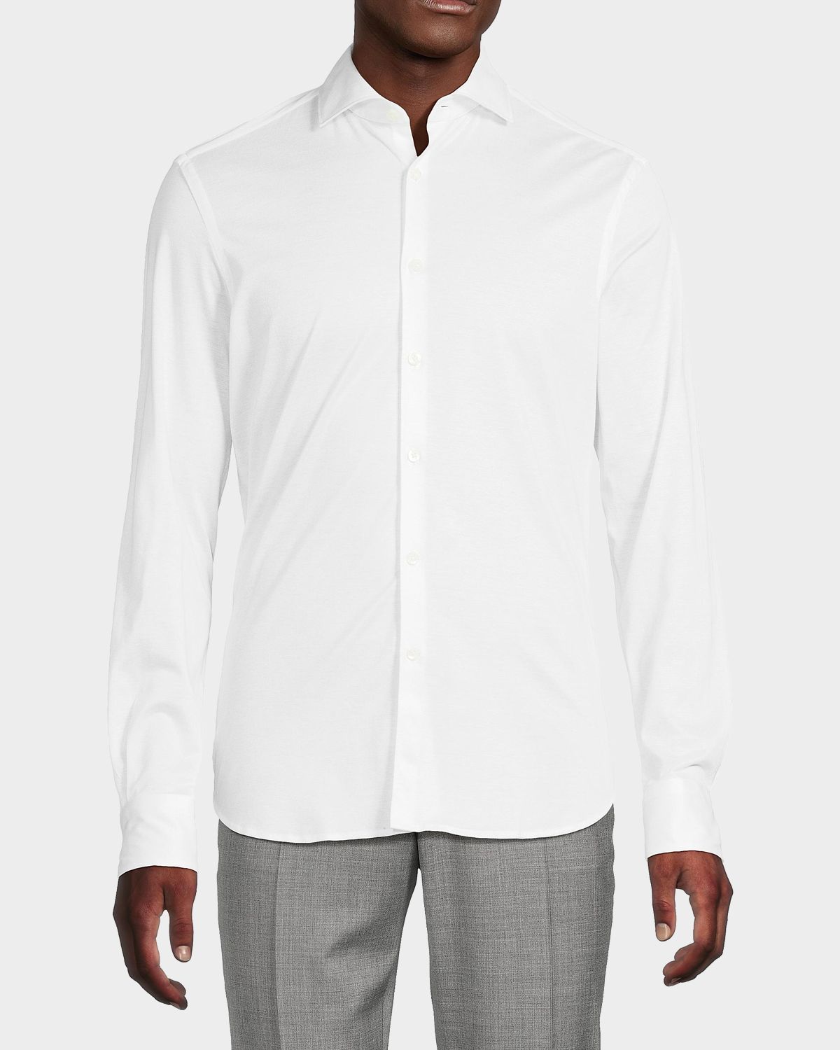 Canali Men 's Cotton Jersey Sport Shirt | Thumbnail 4 Canali Men 's Cotton Jersey Sport Shirt | Thumbnail 4