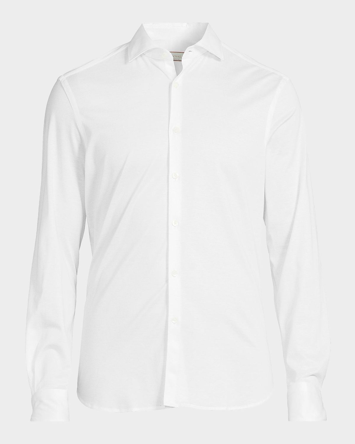 Canali Men 's Cotton Jersey Sport Shirt