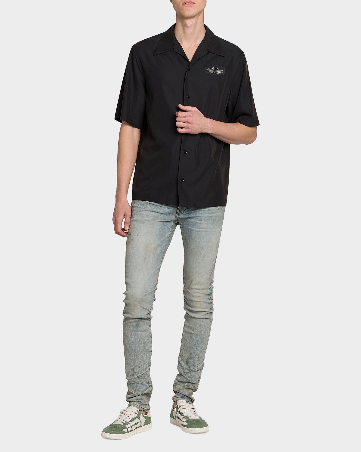 Amiri Spirit Logo Patch Bowling Shirt