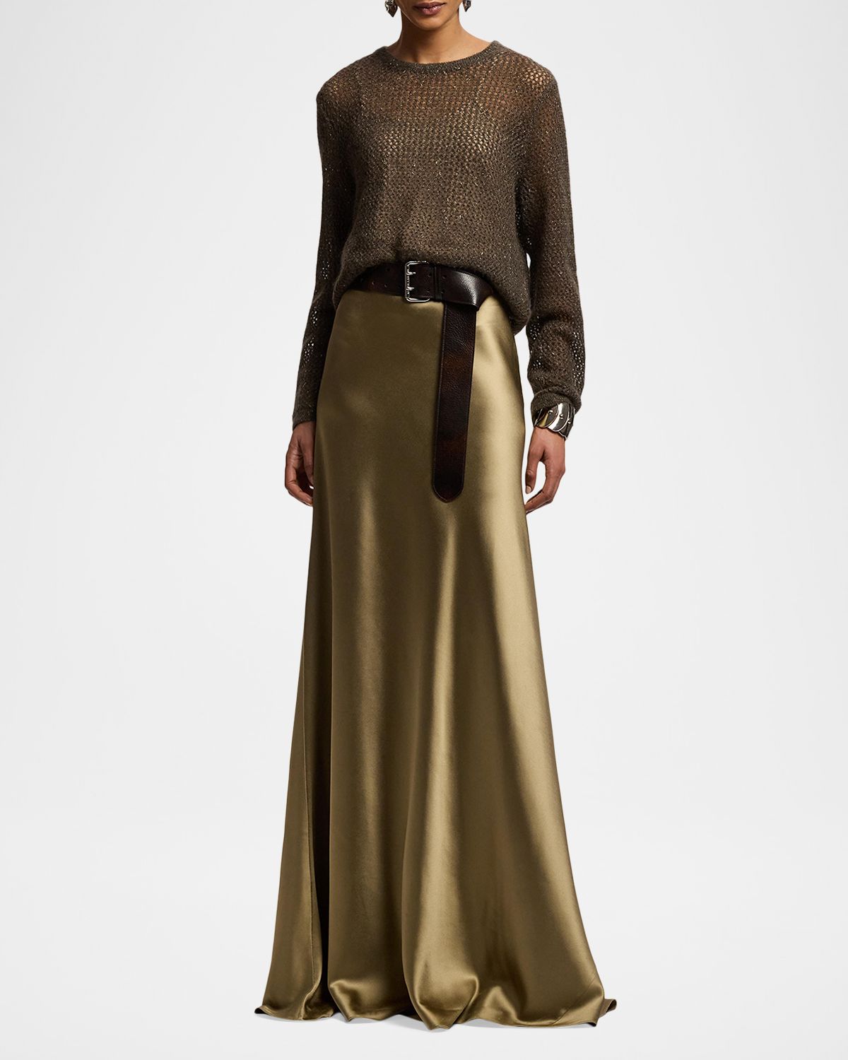 Ralph Lauren Collection Metallic Mesh Boatneck Sweater | Thumbnail 6