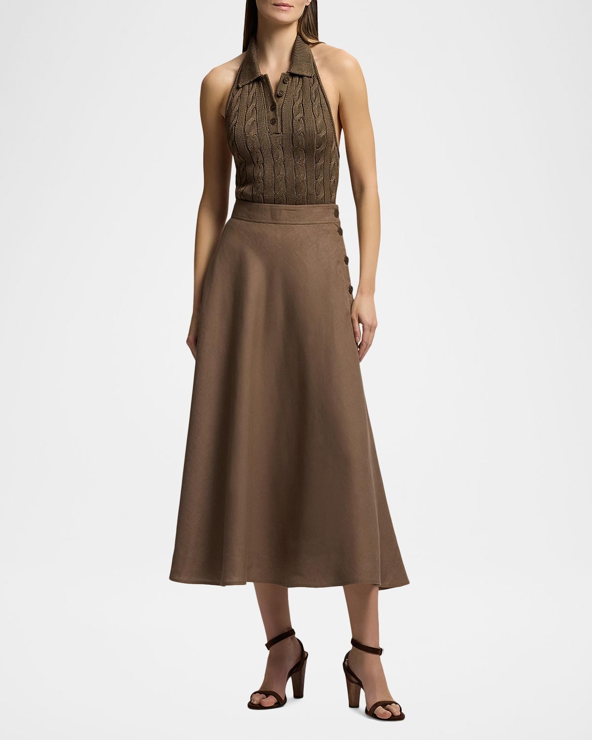 Ralph Lauren Collection High Shine Silk Cable-Knit Top | Thumbnail 6 Ralph Lauren Collection High Shine Silk Cable-Knit Top | Thumbnail 6