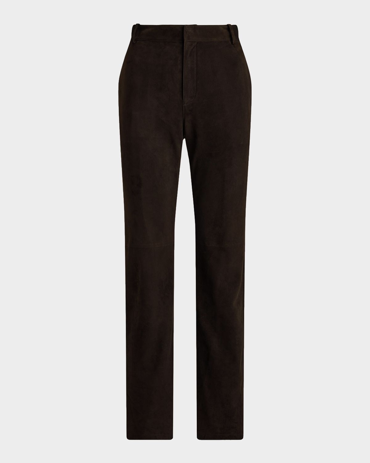 Ralph Lauren Collection Keegan Lamb-Suede Straight-Leg Pants