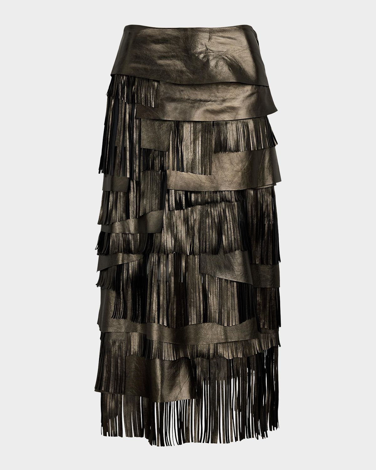 Ralph Lauren Collection Belinda Metallic Lambskin Skirt | Thumbnail 7