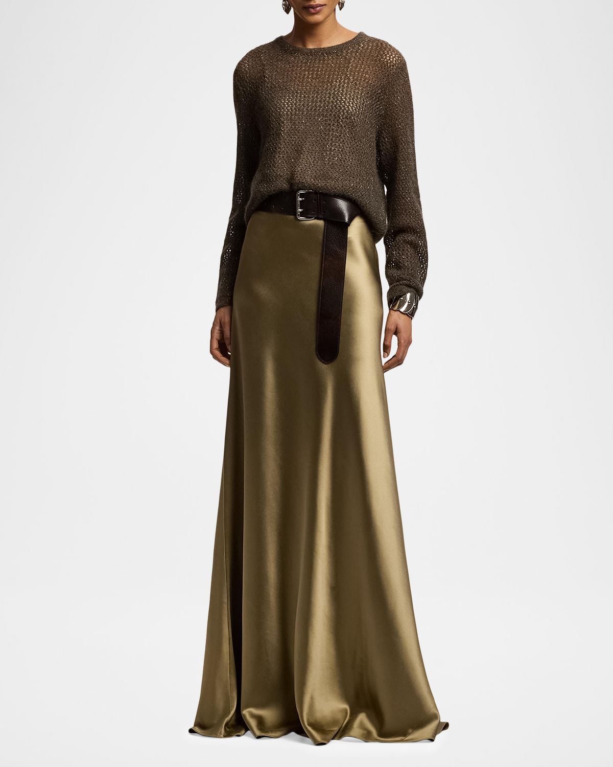 Ralph Lauren Collection Masina Satin Skirt | Thumbnail 6 Ralph Lauren Collection Masina Satin Skirt | Thumbnail 6