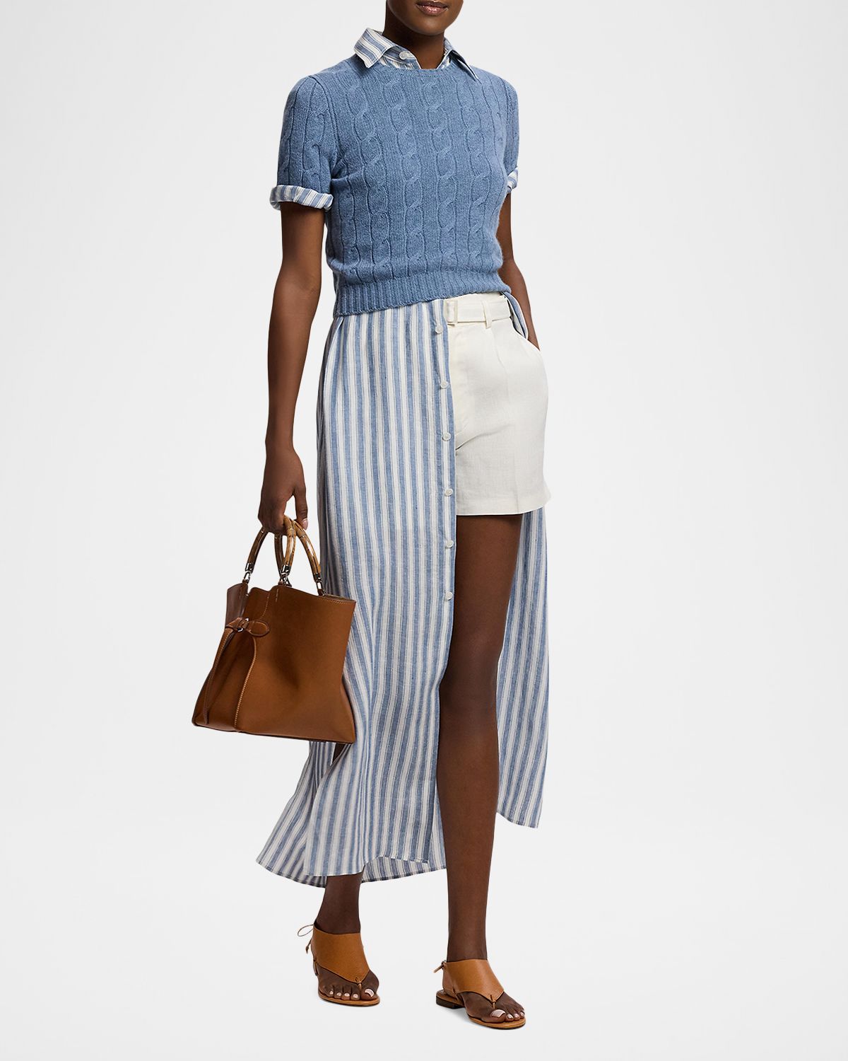 Ralph Lauren Collection Cable-Knit Cashmere Cropped Sweater | Thumbnail 2