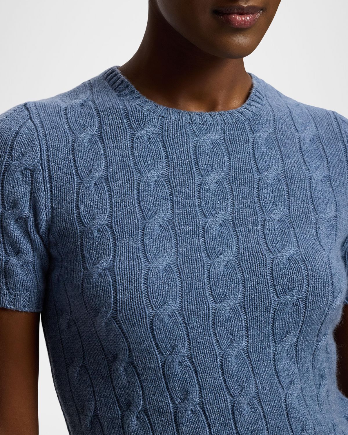 Ralph Lauren Collection Cable-Knit Cashmere Cropped Sweater | Thumbnail 5
