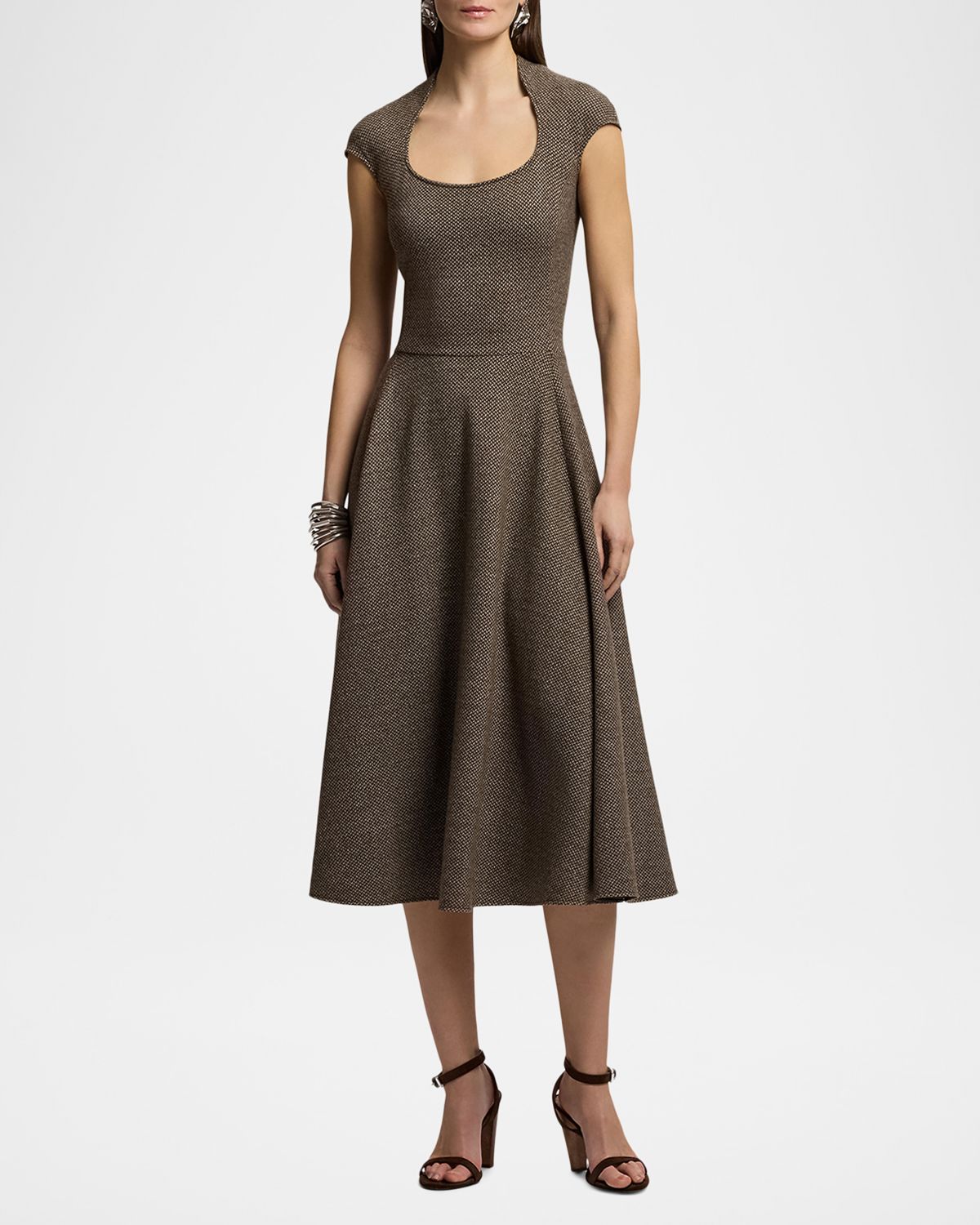 Ralph Lauren Collection Twill Jersey Midi Dress | Thumbnail 6 Ralph Lauren Collection Twill Jersey Midi Dress | Thumbnail 6