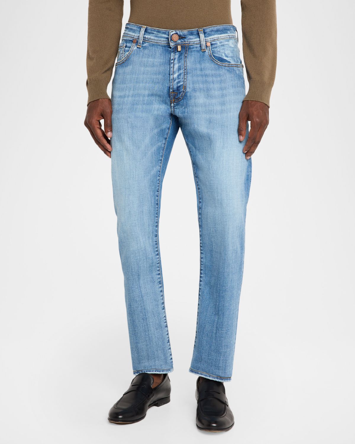 Jacob Cohen Men 's Slim Stretch Faded Light-Wash Denim Jeans | Thumbnail 4 Jacob Cohen Men 's Slim Stretch Faded Light-Wash Denim Jeans | Thumbnail 4