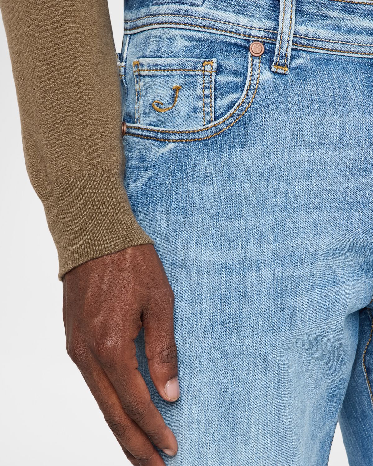 Jacob Cohen Men 's Slim Stretch Faded Light-Wash Denim Jeans | Thumbnail 5 Jacob Cohen Men 's Slim Stretch Faded Light-Wash Denim Jeans | Thumbnail 5