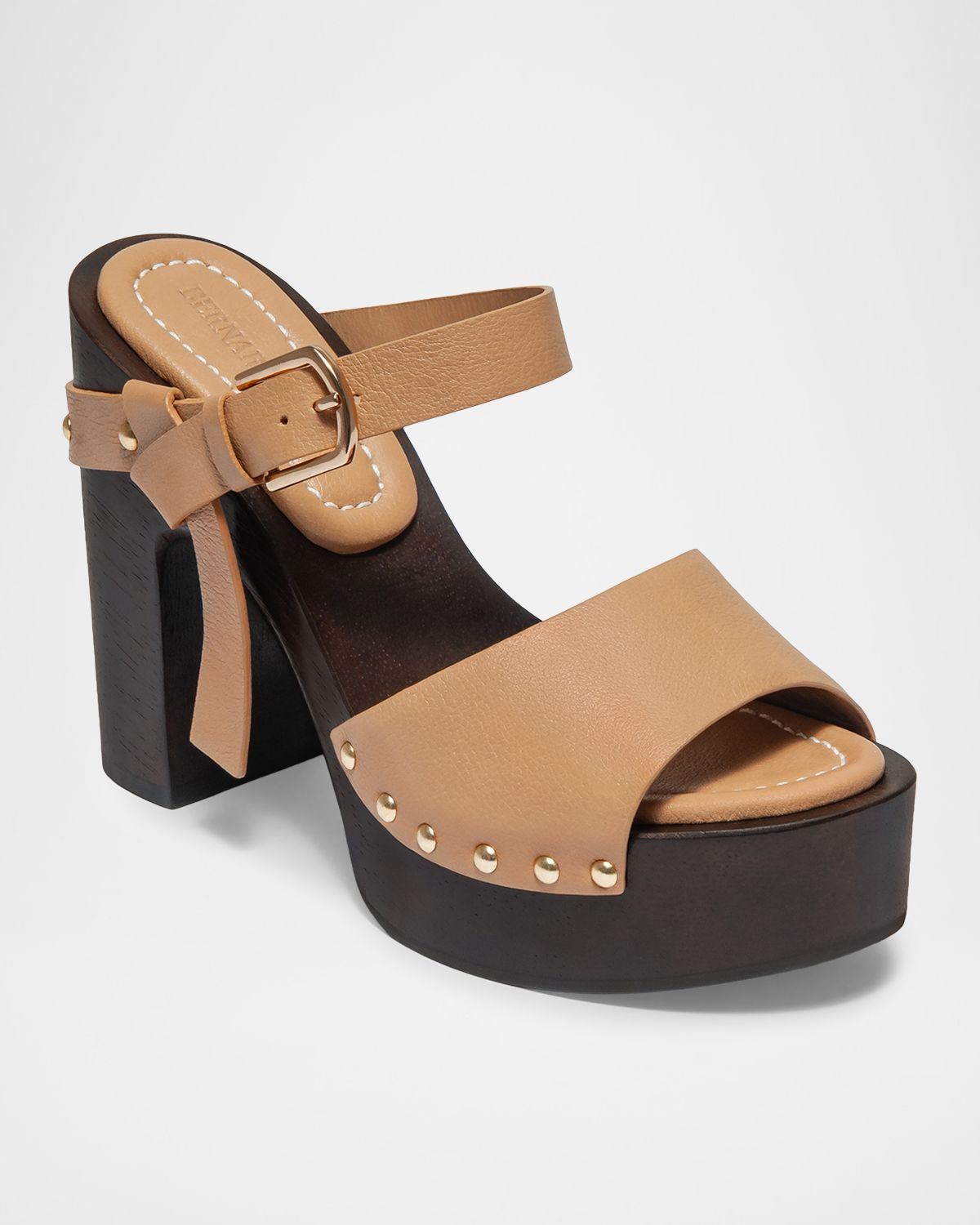 Bernardo 115mm Luxor Leather Platform Clogs