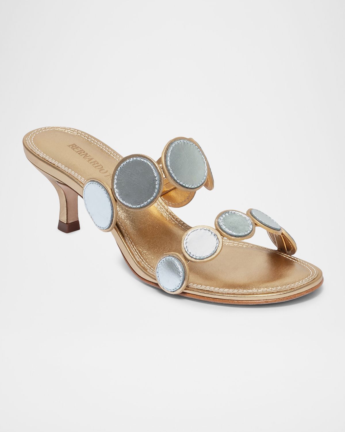 Bernardo 55mm Prya Leather Kitten-Heel Sandals