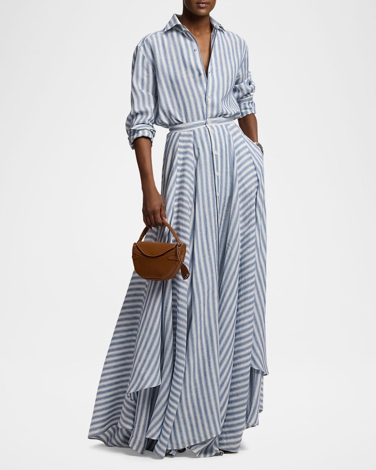 Ralph Lauren Collection Striped Linen Button-Front Shirt | Thumbnail 6 Ralph Lauren Collection Striped Linen Button-Front Shirt | Thumbnail 6