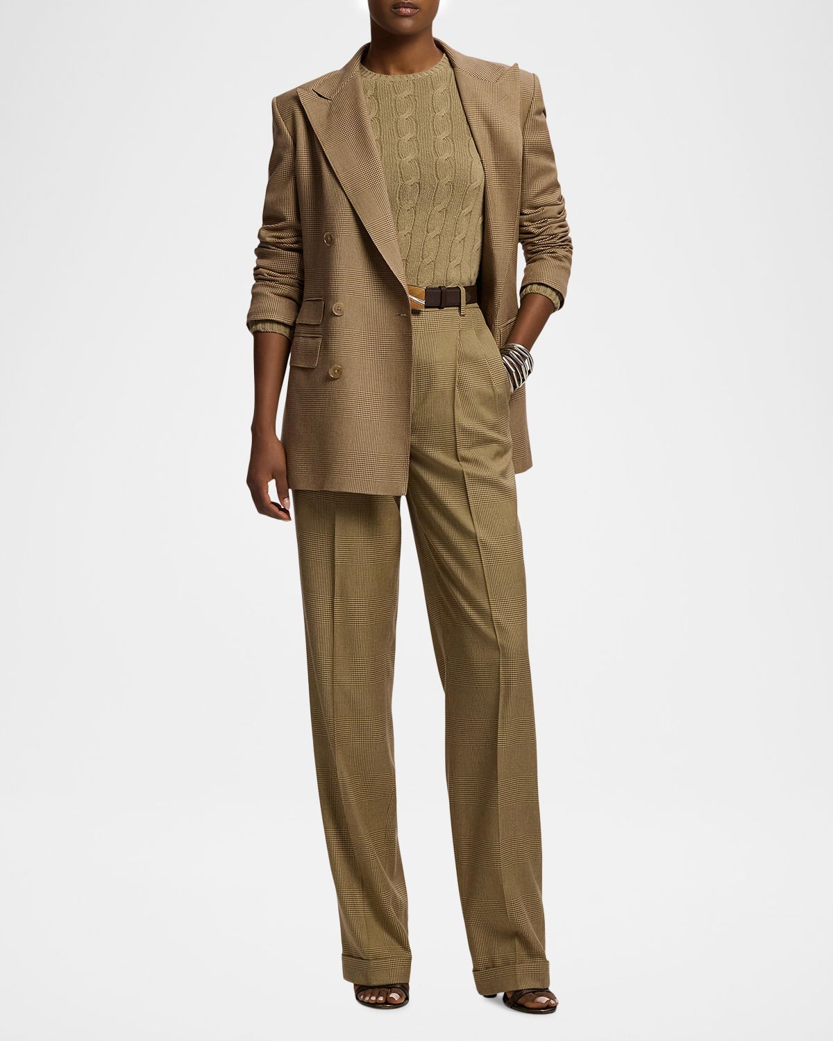 Ralph Lauren Collection Glen Plaid Silk Double-Breasted Blazer | Thumbnail 2 Ralph Lauren Collection Glen Plaid Silk Double-Breasted Blazer | Thumbnail 2