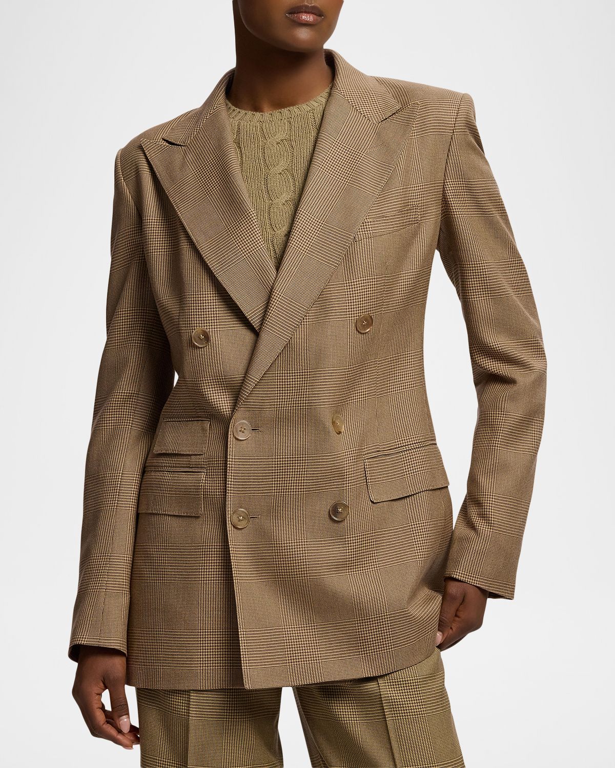Ralph Lauren Collection Glen Plaid Silk Double-Breasted Blazer | Thumbnail 4 Ralph Lauren Collection Glen Plaid Silk Double-Breasted Blazer | Thumbnail 4