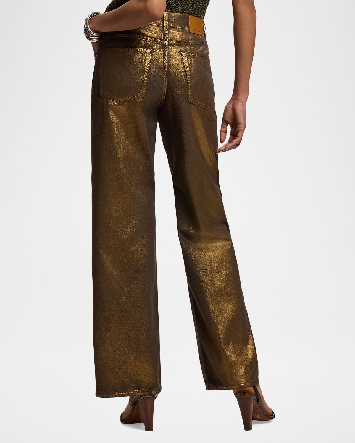 Ralph Lauren Collection Metallic Wide-Leg Jeans | Thumbnail 3