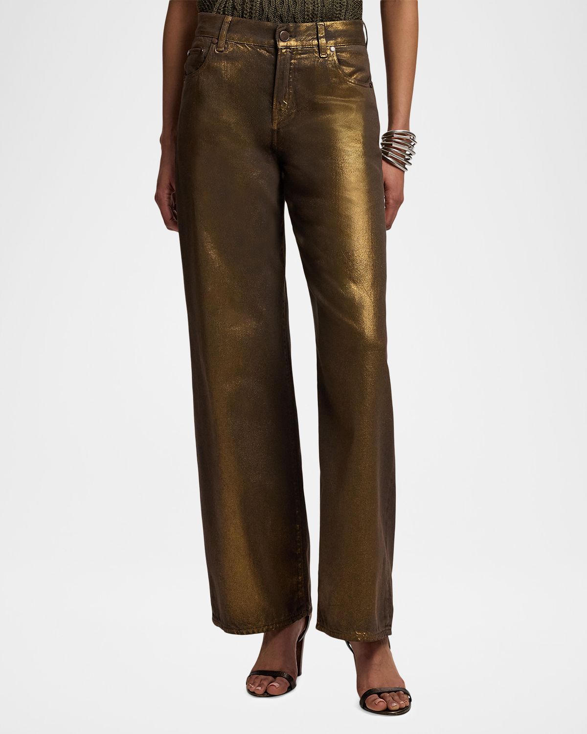 Ralph Lauren Collection Metallic Wide-Leg Jeans | Thumbnail 4
