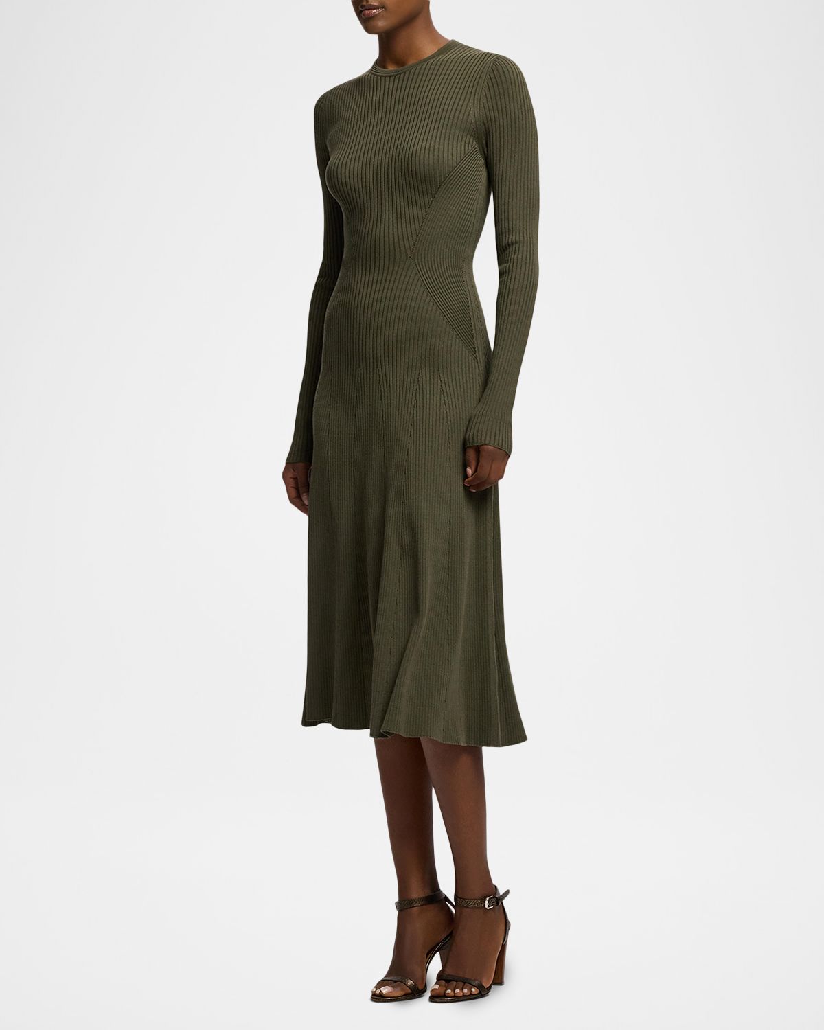 Ralph Lauren Collection Ribbed Silk-Cotton Midi Dress | Thumbnail 6 Ralph Lauren Collection Ribbed Silk-Cotton Midi Dress | Thumbnail 6