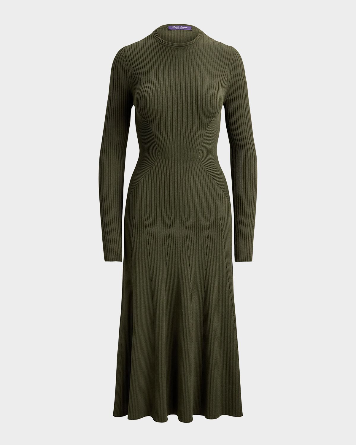 Ralph Lauren Collection Ribbed Silk-Cotton Midi Dress