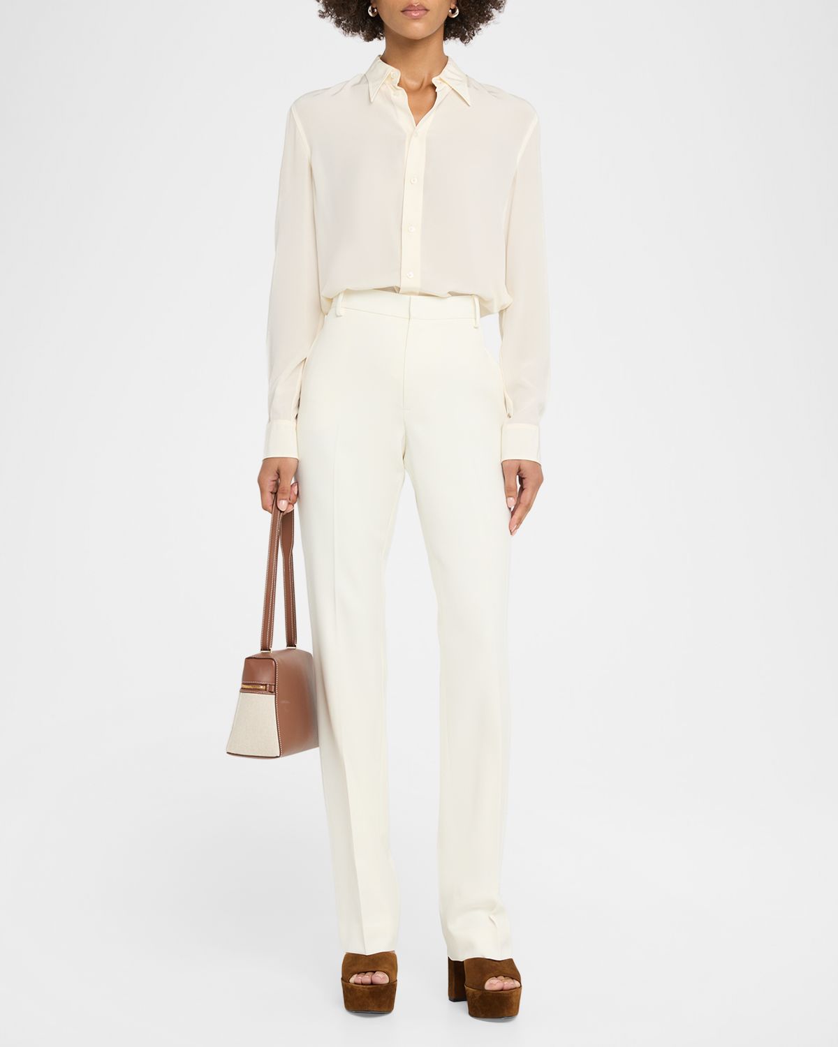 Ralph Lauren Collection Wrigley Grain de Poudre Bootcut-Leg Pants | Thumbnail 2