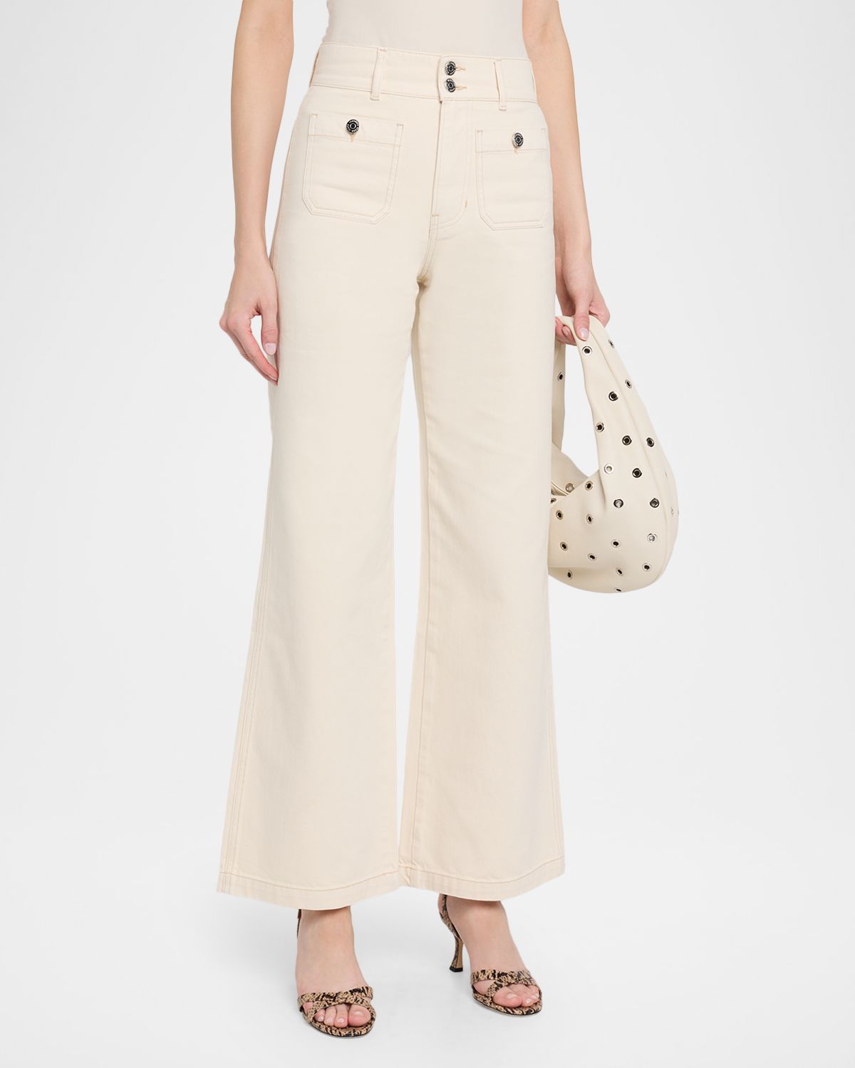 Veronica Beard Taylor High-Rise Wide-Leg Jeans | Thumbnail 4