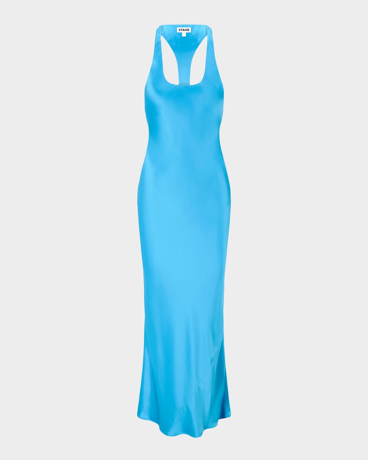 STAUD Juanita Satin Racerback Dress