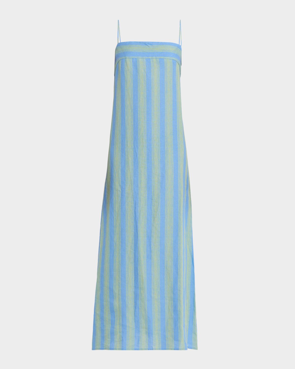 STAUD Laura Striped Linen Dress