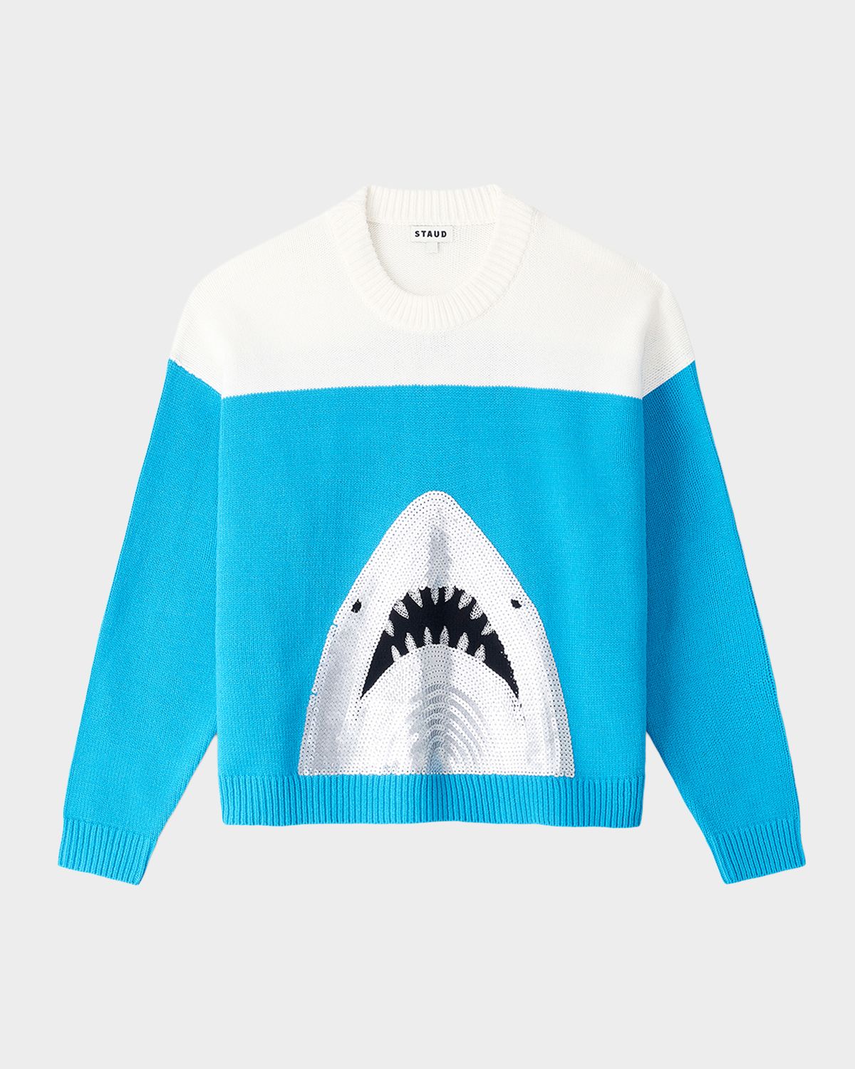 STAUD Reya Sequined Shark Sweater
