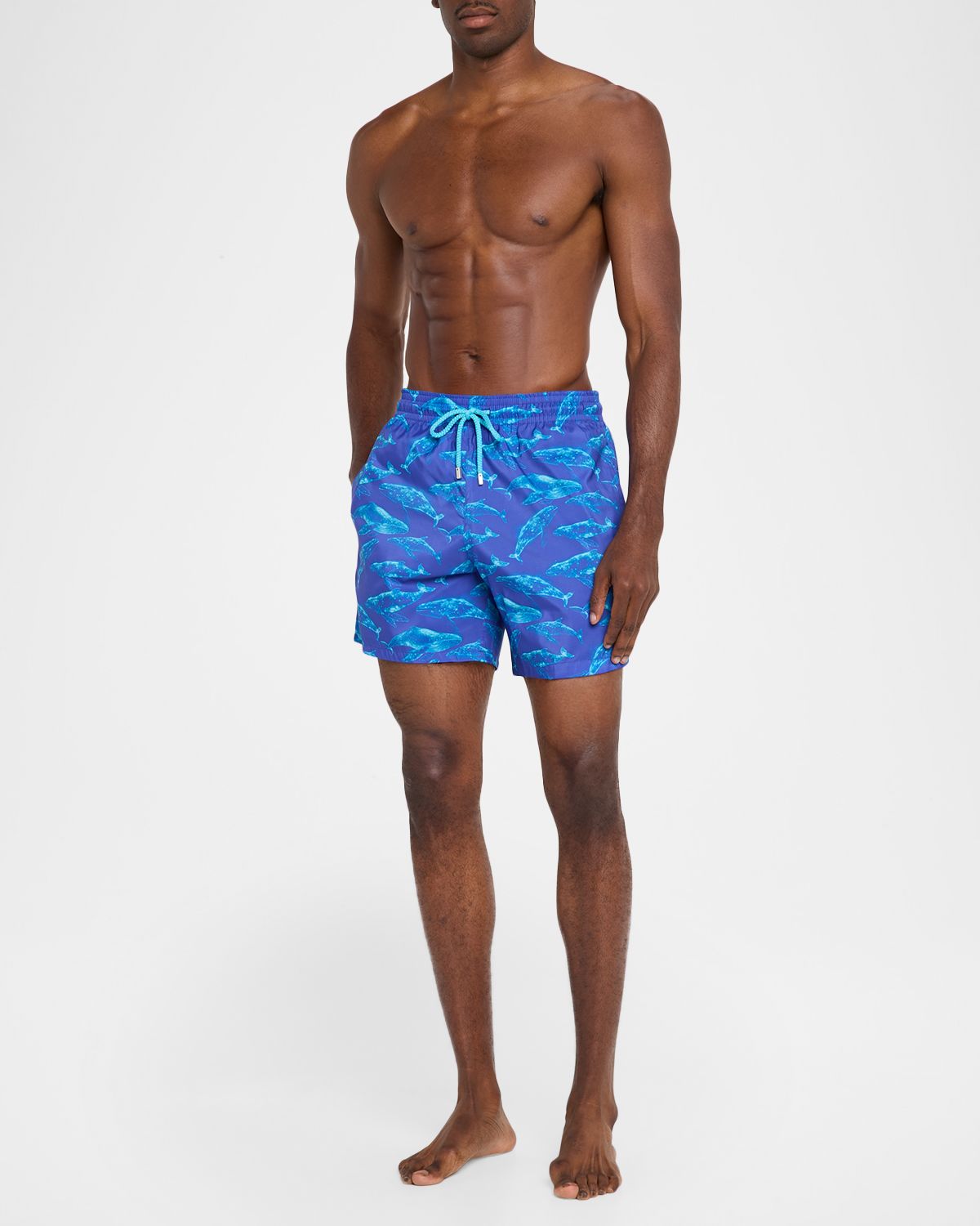Vilebrequin Men 's Sparkling Whales Nylon Swim Trunks