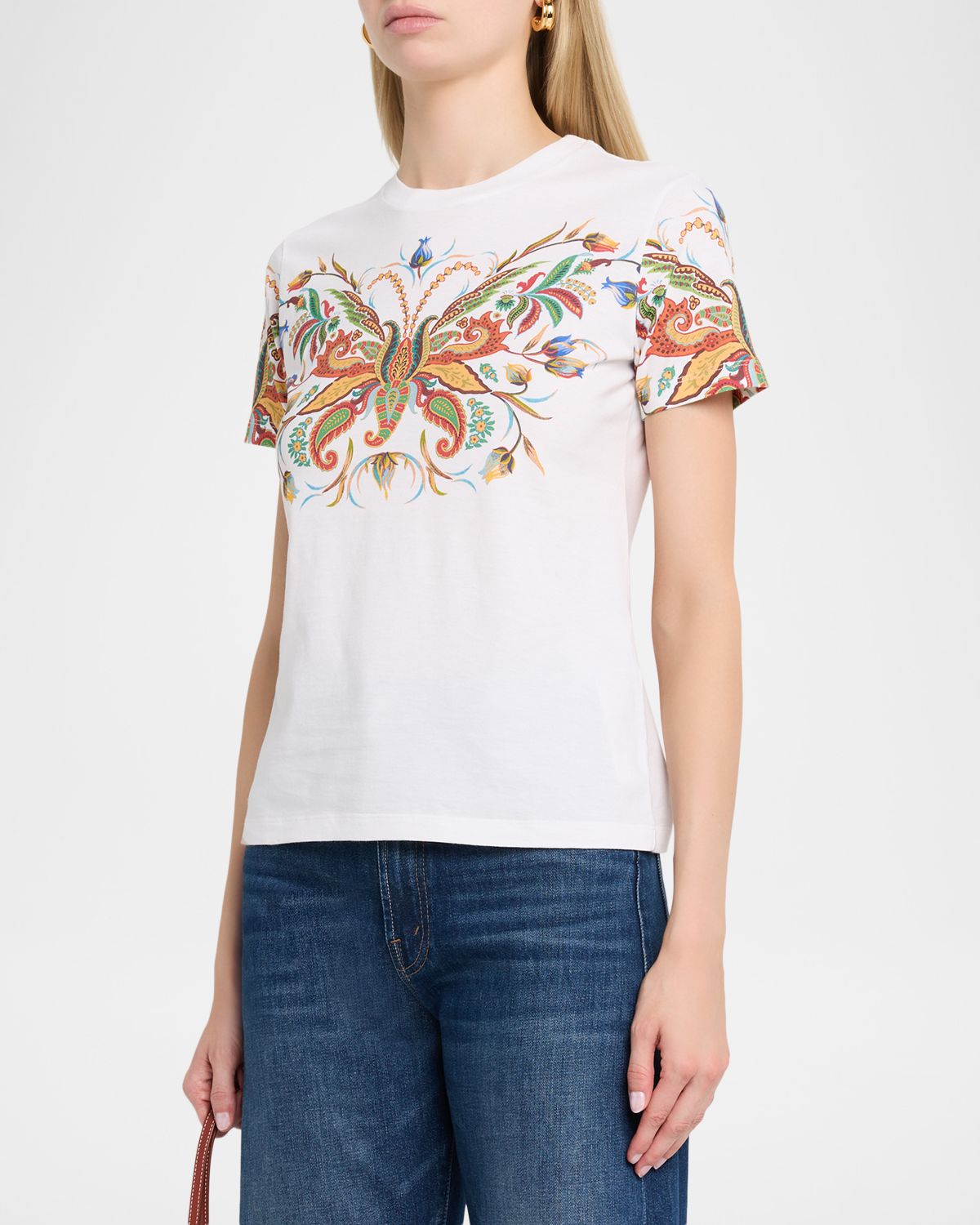 Etro Paisley-Print Cotton Short-Sleeve T-Shirt | Thumbnail 4