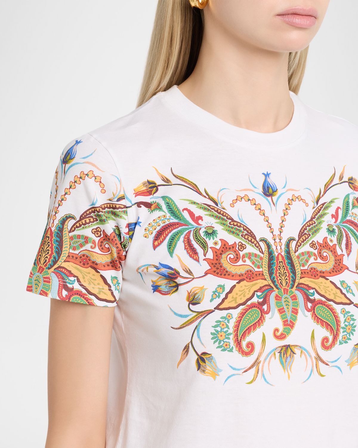 Etro Paisley-Print Cotton Short-Sleeve T-Shirt | Thumbnail 5