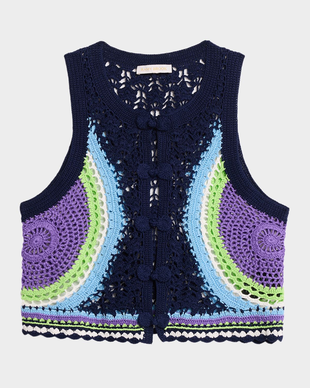 Ramy Brook Adriana Crocheted Sleeveless Sweater