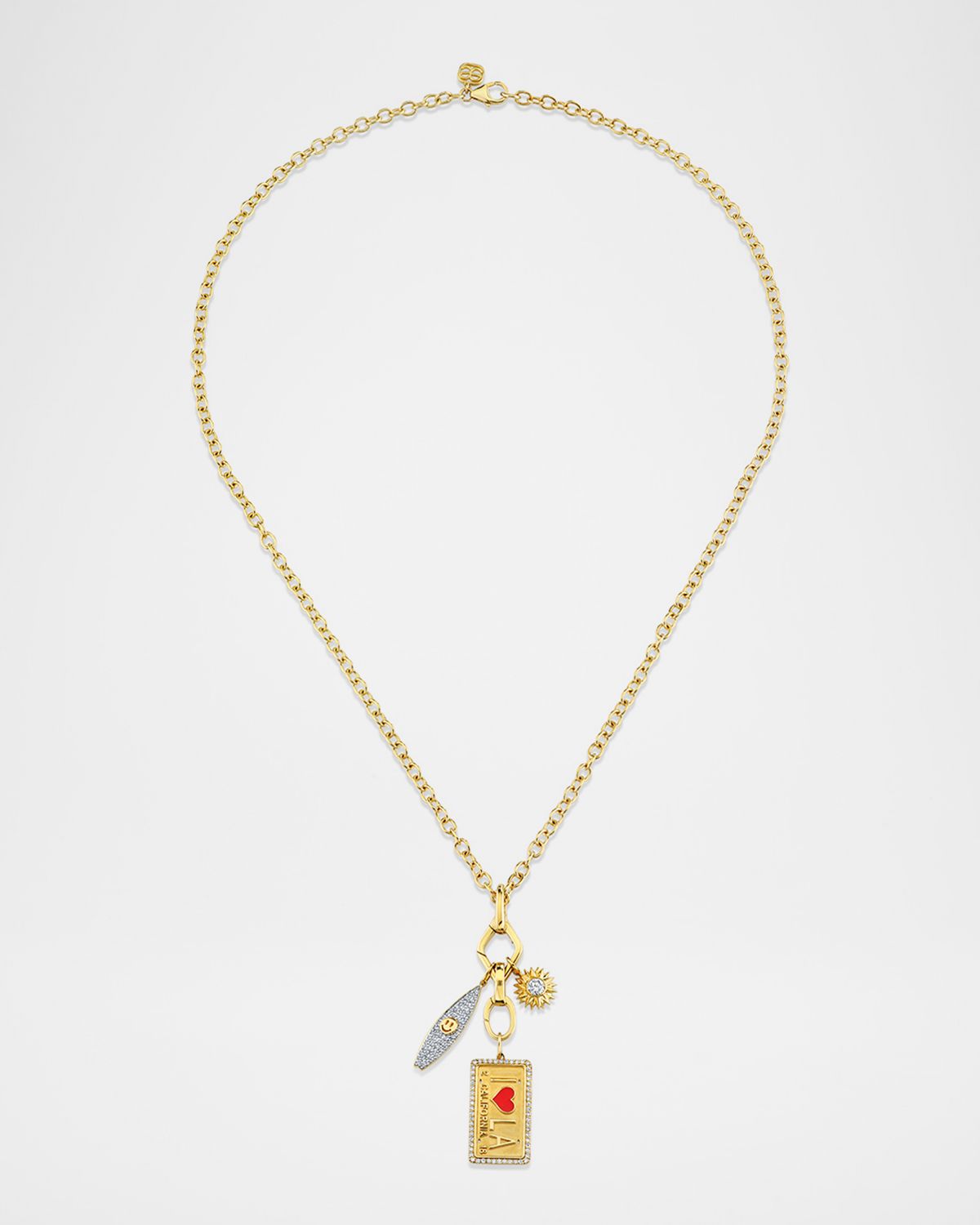 Sydney Evan I Heart LA Multi Charm Necklace