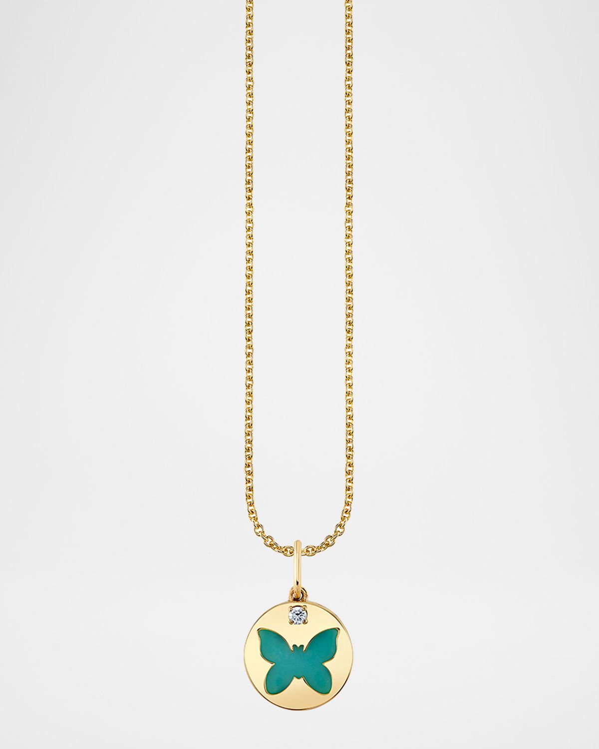 Sydney Evan Butterfly Stone Inlay Icon Charm Necklace