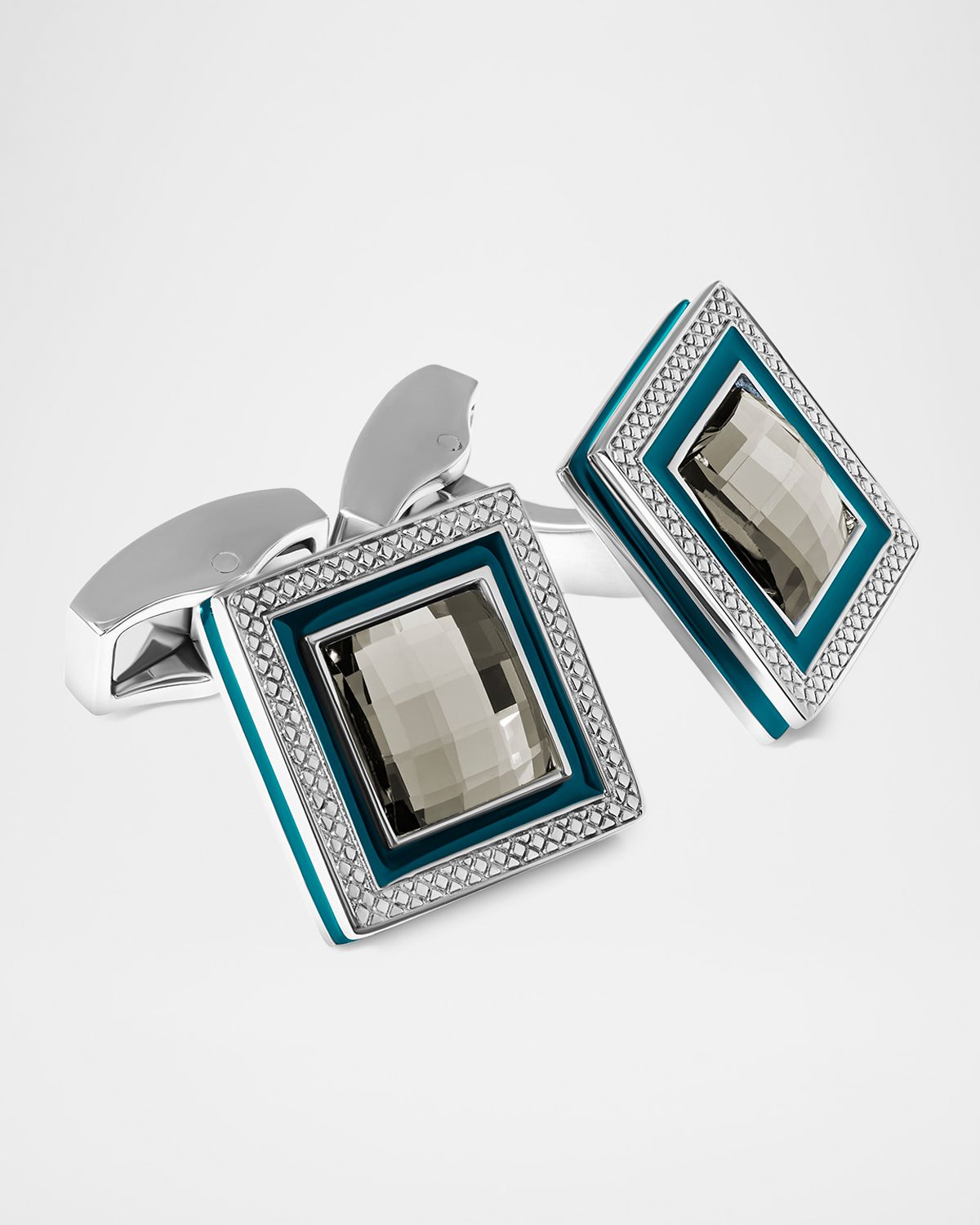 Tateossian Men 's Quadrato Crystal Cufflinks