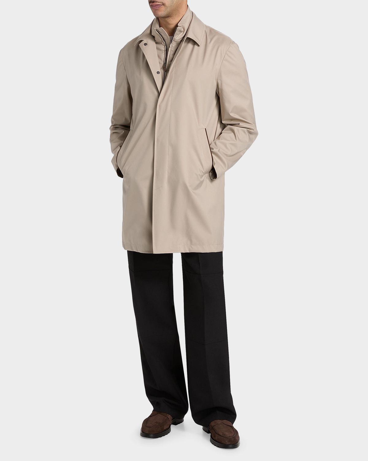Canali Men 's Silk-Touch Water-Resistant Raincoat | Thumbnail 8 Canali Men 's Silk-Touch Water-Resistant Raincoat | Thumbnail 8