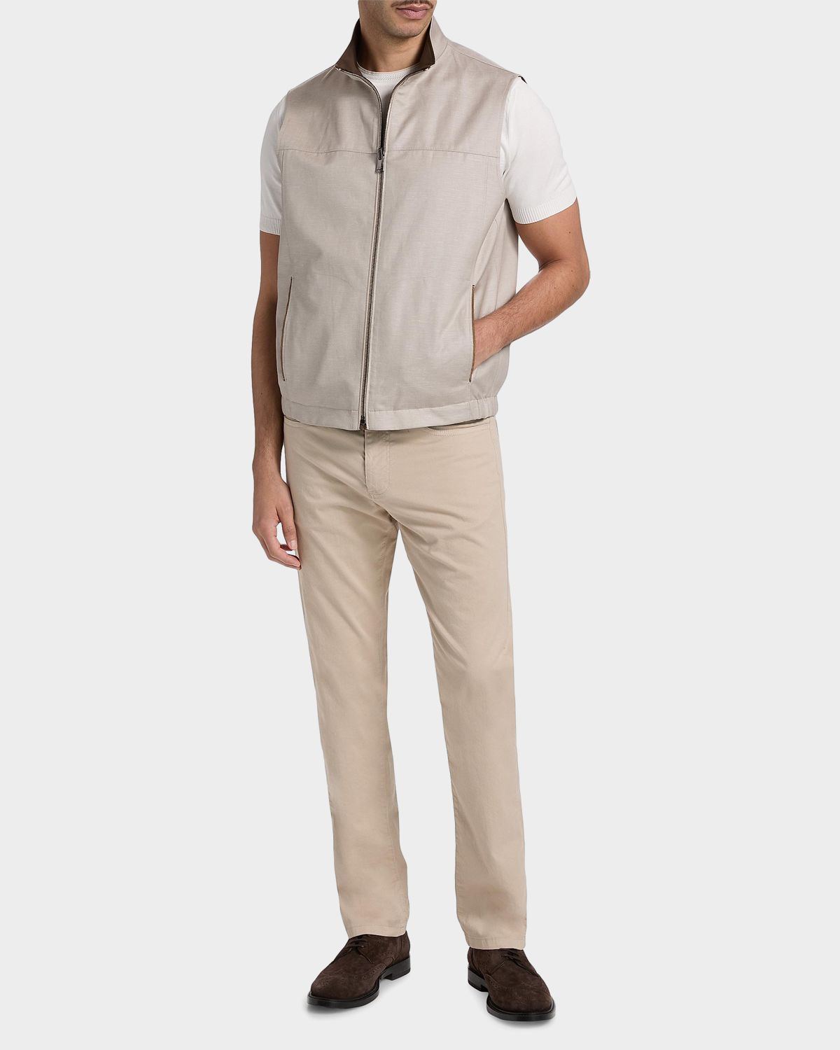 Canali Men 's Cotton Slim Straight Leg Five-Pocket Pants | Thumbnail 7 Canali Men 's Cotton Slim Straight Leg Five-Pocket Pants | Thumbnail 7