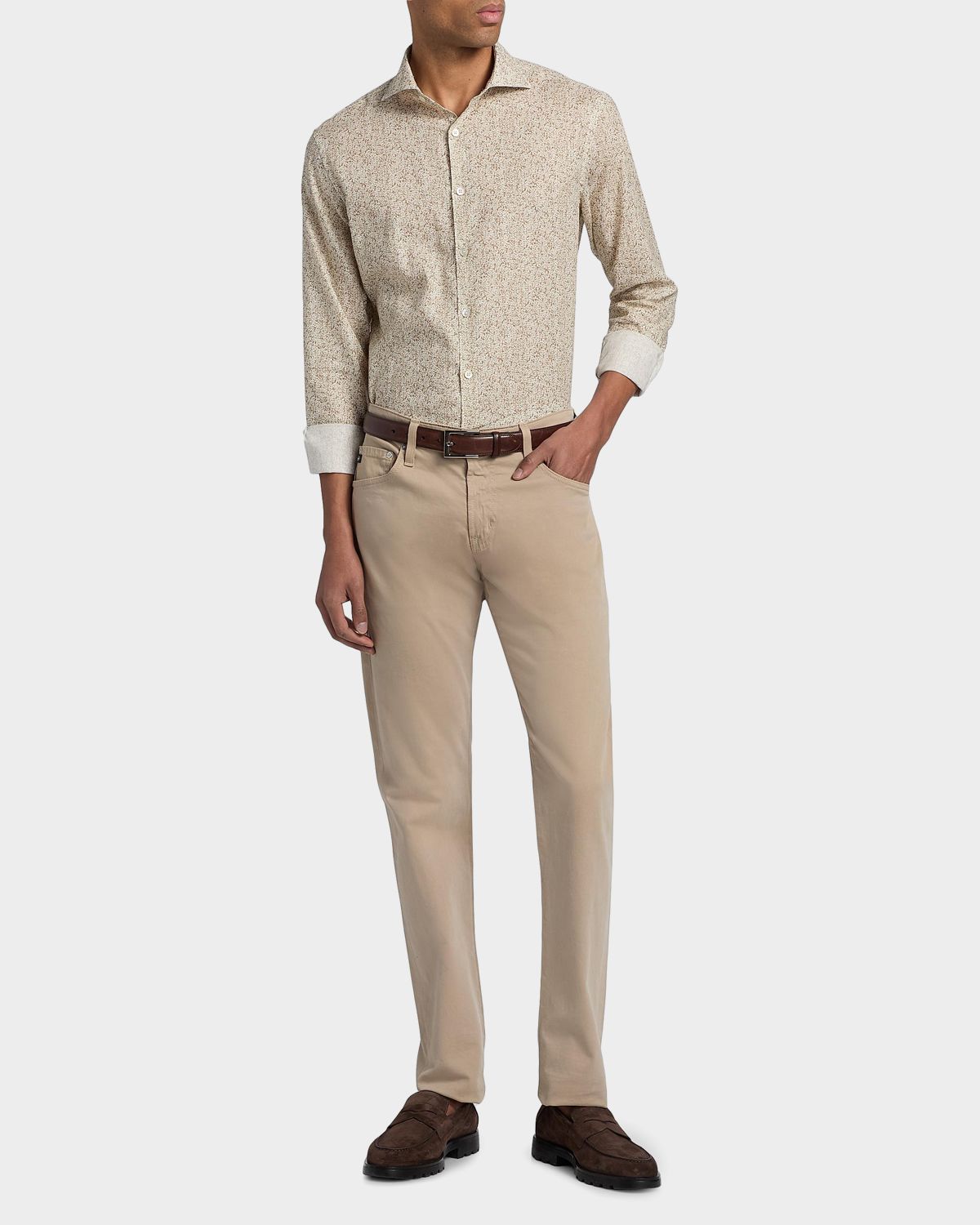 Canali Men 's Linen Micro-Floral Sport Shirt | Thumbnail 7 Canali Men 's Linen Micro-Floral Sport Shirt | Thumbnail 7