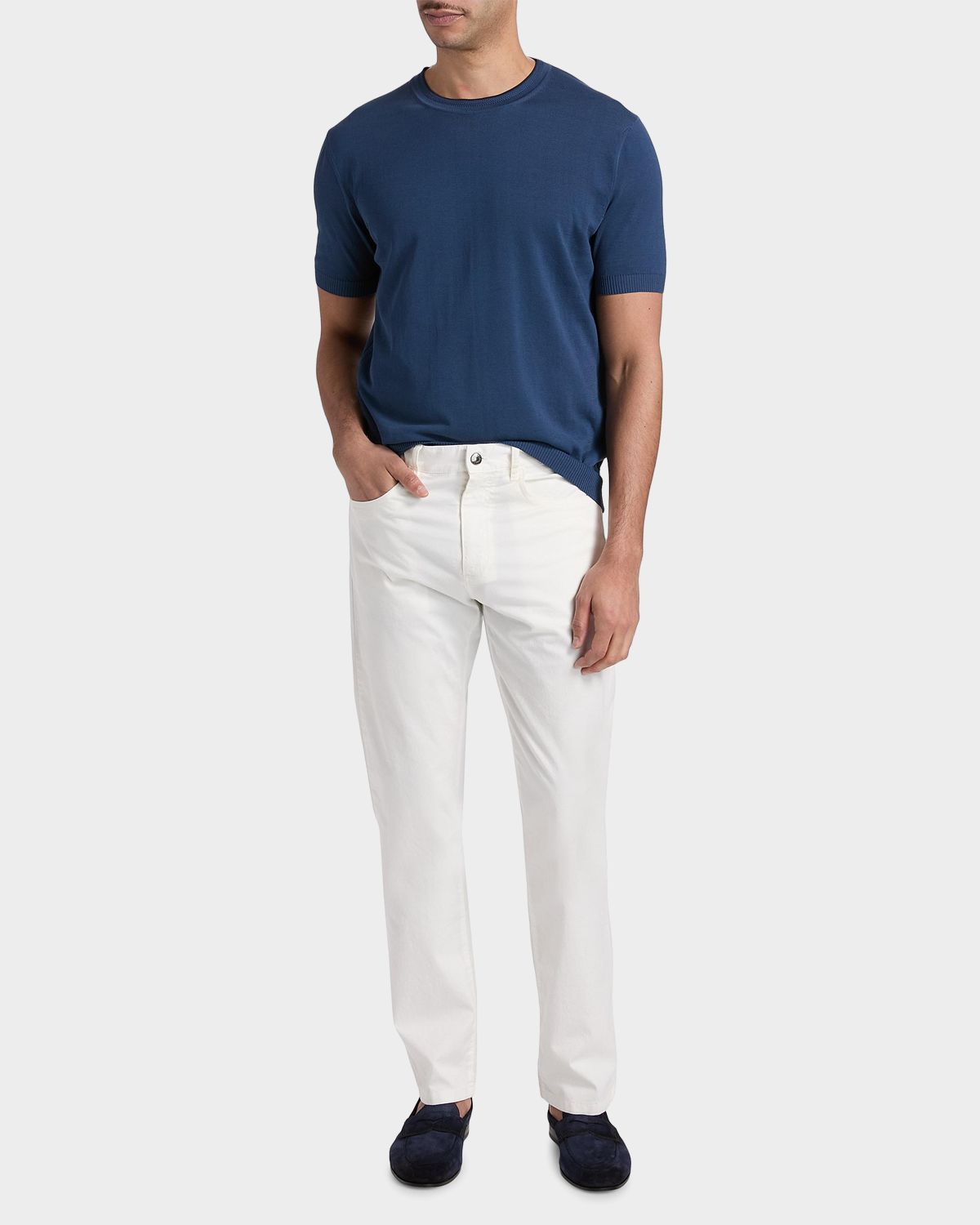 Canali Men 's Cotton Straight Leg Five-Pocket Pants | Thumbnail 7 Canali Men 's Cotton Straight Leg Five-Pocket Pants | Thumbnail 7
