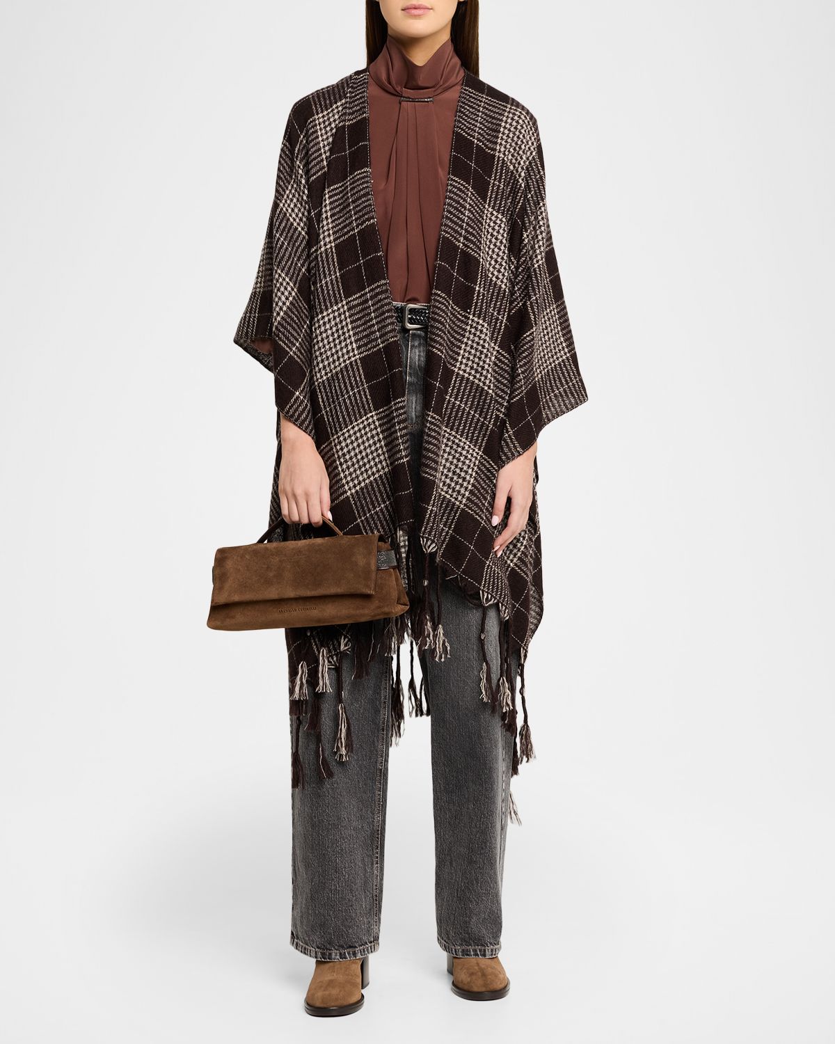 Brunello Cucinelli Essence Monili-Trim Suede Top-Handle Bag | Thumbnail 4 Brunello Cucinelli Essence Monili-Trim Suede Top-Handle Bag | Thumbnail 4