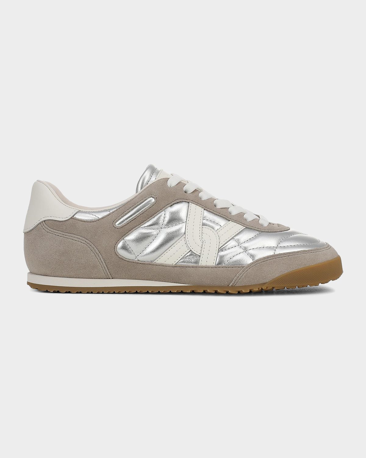 Veronica Beard Natalia Mixed Leather Low-Top Sneakers