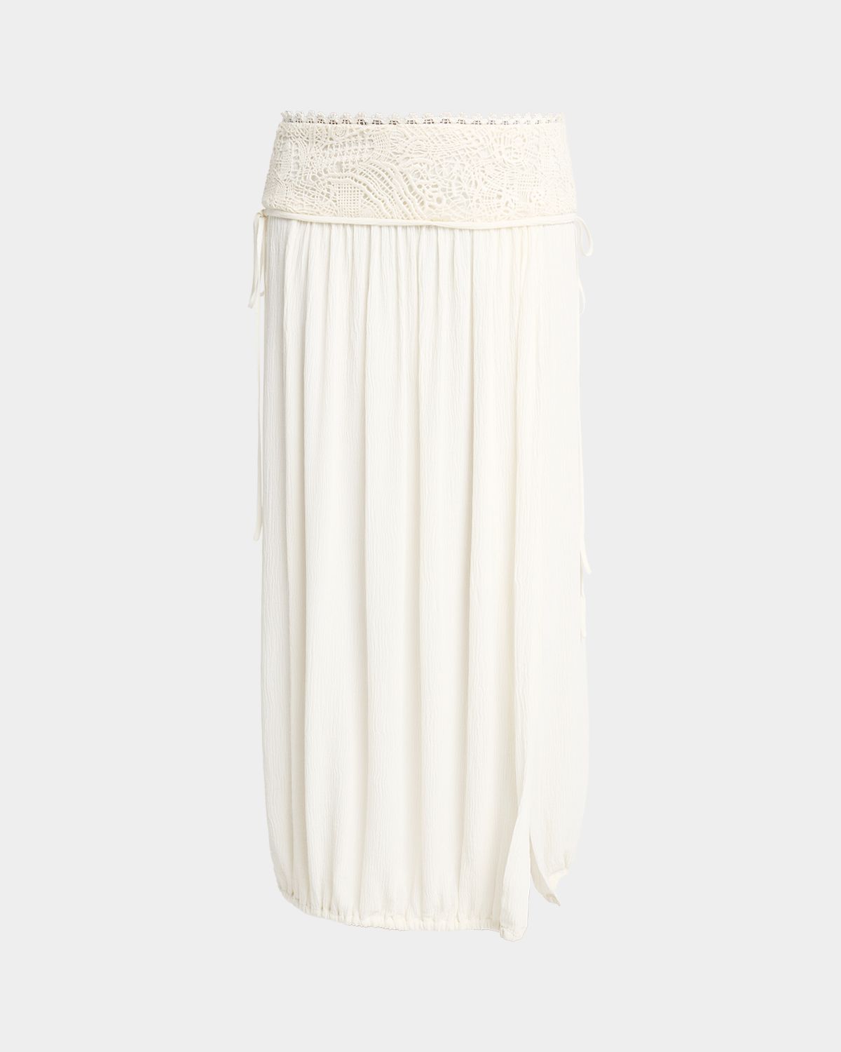 Isabel Marant Nilma Guipure Lace Crinkle Silk Midi Balloon Skirt | Thumbnail 6