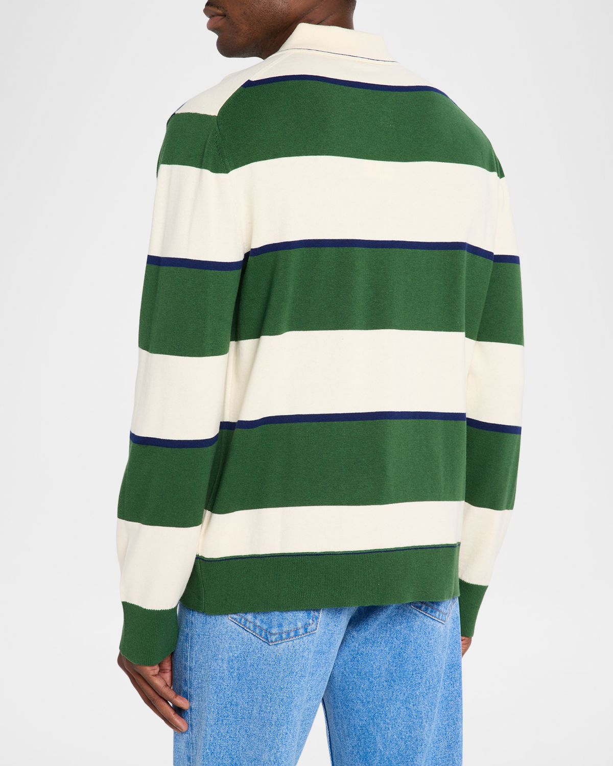 SIMKHAI Men 's Louis Cotton-Cashmere Rugby Shirt | Thumbnail 3 SIMKHAI Men 's Louis Cotton-Cashmere Rugby Shirt | Thumbnail 3